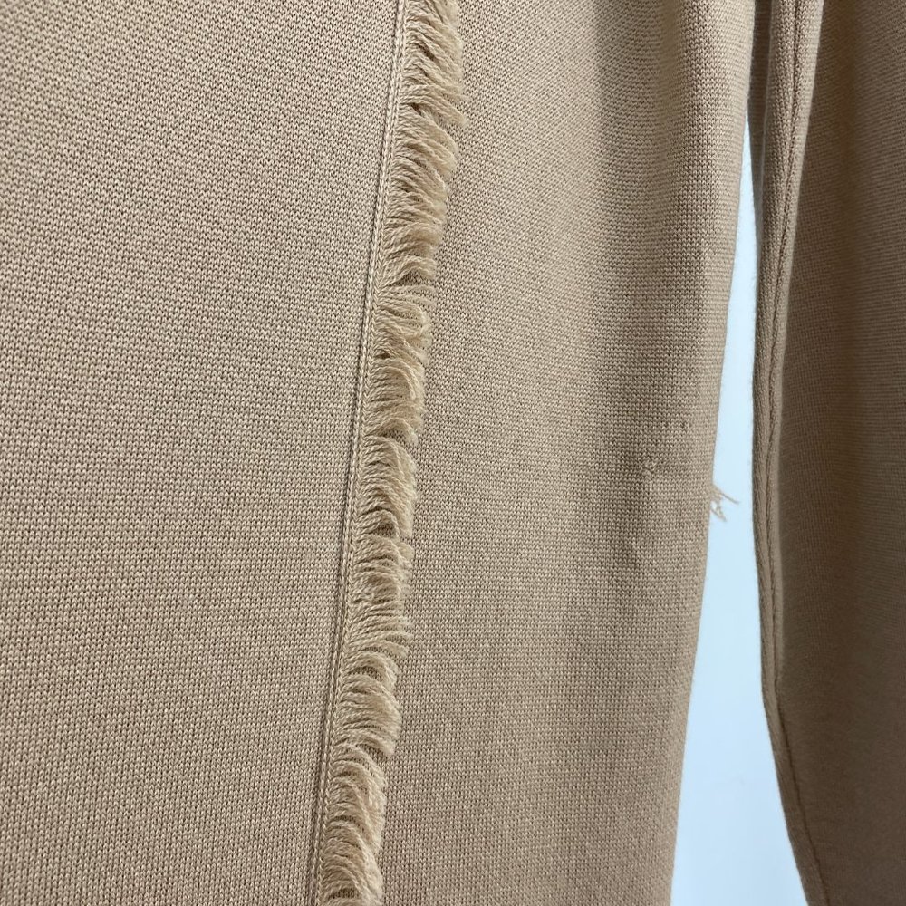 MSGM Tan Wool long sleeve fringe sweater dress - Picture 12 of 14